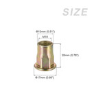 20pcs M10 Rivet Nuts Gold Tone Carbon Steel Half Hex Threaded Insert Nut