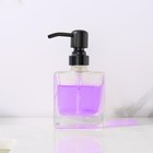 Square Bathroom Soap Dispenser Black  Glass Bottles With Stainless Steel Pump   