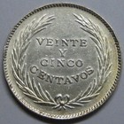 1911  El Salvador  25 Centavos Silver Nice
