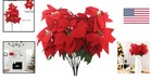 Vibrant 2-pc Red Silk Poinsettia Arrangement - Perfect For Holiday Celebrations