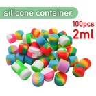 100pcs Silicone Container Mixed Color Case Food Storage Non-stick Round Jar 2ml