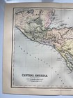 Antique Map Of Central America 1876 Honduras Nicaragua Guatemala Cost Rica
