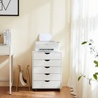 5 Drawer Wood File Cabinet Rolling Organizer Storage Chest Stand With Wheels