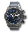 Invicta Corduba Men s 50mm Gunmetal Blue Leather Chronograph Watch 34977 Rare