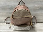 Michael Kors Abbey Medium Signature Backpack Brown Pvc Leather  po1023886 