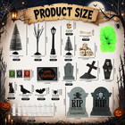 49 Piece Mini Halloween Village Accessories Set For Spooky Decor Crafts