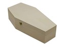 Wooden Coffin Box 12 Inch Pine Hinged Locking Latch Fillable Halloween Craft