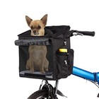 Pet Bicycle Carrier Waterproof Dog Bike Basket Bag With Bicycle Black