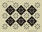Colonial 2 Pc Stencil Starburst Diamond Folk Art Country French Floor Cloth Sign