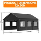 12 x20  outdoor Carport Canopy  Portable Garage Shelter With Side-opening Door