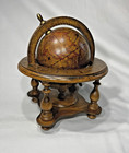 Vintage Olde World Globe Wood Desk-top   Stand W zodiac Signs Made In Italy 7 5 