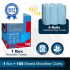 Unimade Shop Towels  100 Sheets Microfiber Cleaning Cloth 100 Pack  Blue 