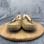 Ugg Shoes Mens Size 6 Brown Suede Moccasin Slippers Shearling Lined Indoor