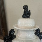 Vintage White Foo Dog Temple Jar   Signed Blb 83 - 10  Tall