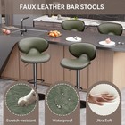 Set Of 2 Modern Swivel Adjustable Bar Stools Pu Leather Pub Chairs
