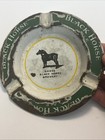 Vintage Black Horse Ale Dawes Brewery Porcelain Metal  Ashtray As Is