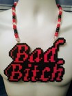 Bad Bitch Perler Bead Kandi Necklace-edc-rave-festival-plur-edm