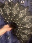 Disney Parks Disneyland Hand Fan The Haunted Mansion Wallpaper Black New W  Tags