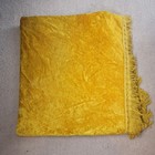 Vtg Gold Crushed Velvet Fringe Bed Spread Cover Blanket 111  X 114  Approx King