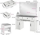 Vanity Set W  Led Lighted Mirror Makeup Dressing Table Dresser Desk With Stool