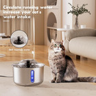 Stainless Steel Cat   Dog Water Fountain 84oz  Automatic Pet Dispenser With Filt