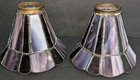 Pair s  Vintage Purple Slag Stained Glass Lamp Shade Pendant Light-2 1 4    Fitter