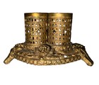 Vintage Gold Filigree Brass Lipstick Holder - Hollywood Regency Vanity Decor