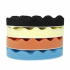 4 Pieces 7inch Car Polisher Soft Wave Foam Waffle Pad Buffing Sponge Pads Kit