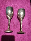 Vintage Godinger Silver Plated Grape Vine Stem Wine Goblets Chalice - Set Of 2