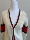 Gucci Cotton Ivory Cable Cardigan Sweater Youth 12 Nwt