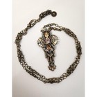 True Vtg Sweet Romance Usa Art Deco Crystal Mirror Statement Necklace 28  Signed