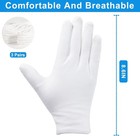 3 Pairs White Cotton Moisturizing Gloves Overnight Eczema Hand Care Treatment