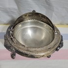 Vtg 1883 Fb Rogers Silver Co 273 Roll Top Caviar butter Dish Server Lion Head