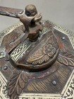 Antique Moroccan Octagonal Hand Crank Coffee Grinder mill Wood Copper Metal Rare