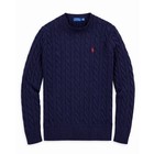 Nwt - Polo Ralph Lauren Men s Cable-knit Crew Cotton Sweater   Navy   M - Xxl