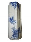 Chinese Blue   White Porcelain Bamboo Designed Vase Hand Painted 