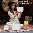 Cvnc Crystal Singing Bowls Set Of 3 440hz 6  A 8  F And 10  C   Frosted White   