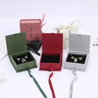 Jewelry Gift Box Velvet Organizer With Ribbon Portable Storage Case Vanity Tray