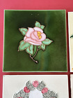 Four  Antique C 1900 Art Nouveau English Ceramic 6  Tiles