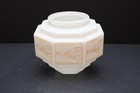 Art Deco Skyscraper Milk Glass Lamp Ceiling Shade Stenciled Design 6 25 