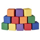 Patchwork Toddler Building Blocks  Foam Cubes  Assorted  12-piece
