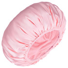 Pink 3-layer Waterproof Shower Sleep Cap 1 Pc Terry Lined Microfiber