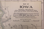 Antique 1904 Map   The State Of Iowa  13x21 - 06