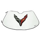 C8 Corvette Folding Sunshade - Insulated Windshield Shade With Flags Logo For 