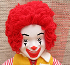 Vintage   Ronald Mcdonald Plush Doll Vinyl Rubber Face   Advertising Toy 1970s