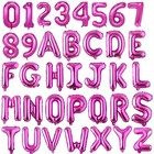16  Custom Hot Pink A-z Letter Number Mylar Balloon Banner Phrase Birthday