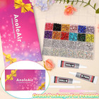 Colorful Resin Flatback Rhinestones Kit 26000pcs 2mm 3mm 4mm 5mm 6mm For Diy