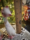 Vintage 1960 s Long Neck Kitty Cat Ceramic Figurines Floral Matte    Set Of 3