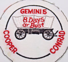 Nasa Gemini 5 Patch Cooper Conrad 8 Days Or Bust Iron-on Vintage Space