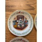 Lenox Disney Mickey   Co Holiday Plates Set Of 4 Ivory China Gold Rim Christmas